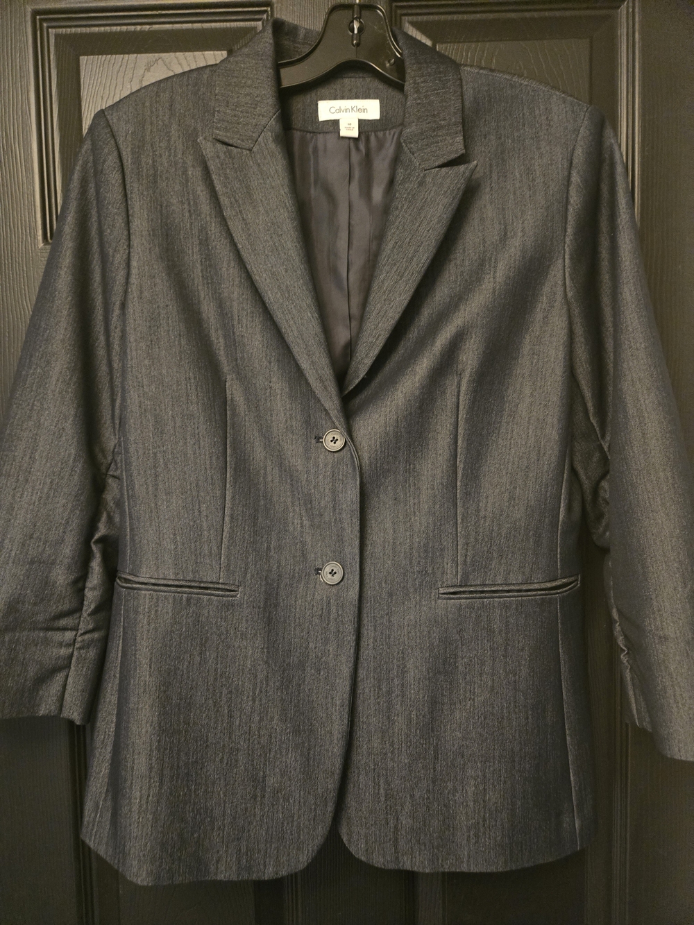 Calvin Klein Women's Charcoal Two-Button Blazer